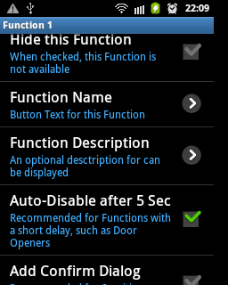 Function setup Function setup