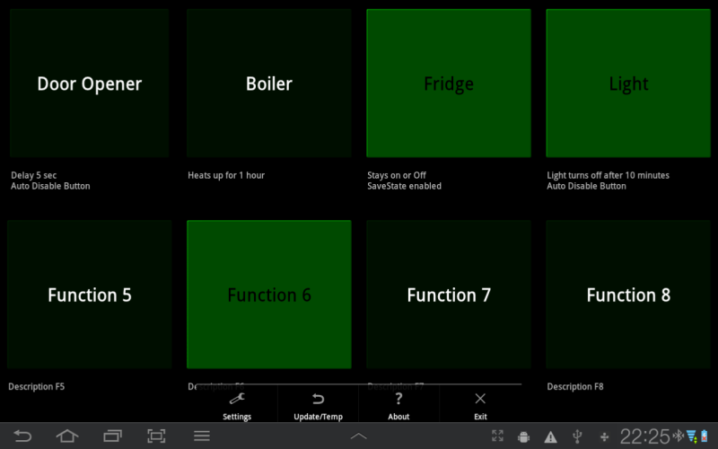 Tablet User Interface on the tablet
